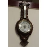 Victorian Carved Oak Barometer by Bowerbank, Penrith