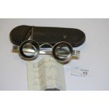 Pair Georgian White Metal and Horn Spectacles with Shagreen Case