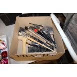 Box of artist's paint brushes