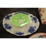 Blue plate and green dish