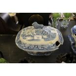 Early 19th Century Blue & White Pottery Tureen