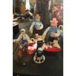 3 Wallace and Gromit figurines and Shaun the Sheep