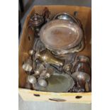 Brass plated wares, trays etc