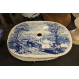 Early 19th Century Blue & White drainer