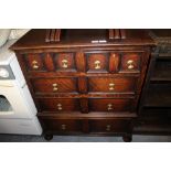 Oak Chest of Drawers - Brass Handles