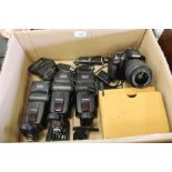 Nikon D3200 Camera & Flash Units etc