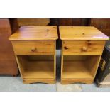 Pair of Pine Bedside Cabinets