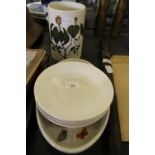 5 Portmeirion white glazed bowls and 2 Portmeirion 'Botanic Garden' items