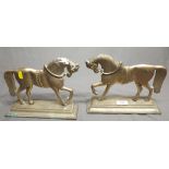 Pair of Brass Horse Fire Place Ornaments