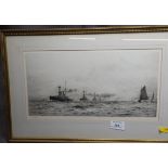 William Lionel Wyllie Two Etchings both signed in pencil one of a bridge over the Thames and other