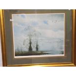 Large signed Limited Edition Print by W R Ennings with Fine Art Societies Stamp titled "Day Begins"