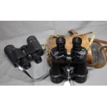 Pair of 1941 Ban Optics Binoculars in Leather Case with Ranging Graticules together with another