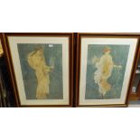 Two Large framed Colour Plates of Roman Wall Paintings, one Diana Primavera and the other Diana