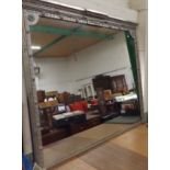 Large Ornate 19th Century Gilt Over Mantle Mirror with Wooden Frame and Plaster Decoration Later