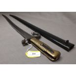 Chessepot Sword Bayonet with Yakatan Blade and Brass Hilt with Hooked Quillion manufactured by Mutig