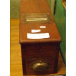 Unusual Early 20th Century Mahogany Wooden Till with Drawers and Bell and Unusual Secret Locking