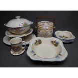 Quantity of 1930's Pottery including fruit Sets , Biscuit Barrel and Part Dinner Service