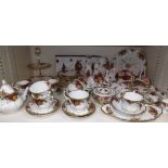 Extensive Royal Albert "Old Country Rose" Tea and Coffee Service with a Collection of Cake Plates