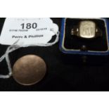 9ct Gold Gentleman's Signet Ring and a 9ct Gold Locket