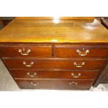 Oak Chest of Two Over Three Graduated Drawers with Brass Handles 43" wide