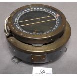 Brass Cased Naval Compass marked A M reference number 6A726