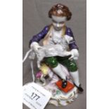 Samson Porcelain Figure of a Young Boy Nursing a Lamb (slight Damage)