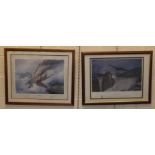 Three prints of World war Two Aircraft signed by RAF Pilots one of a Spitfire and two of The Dam