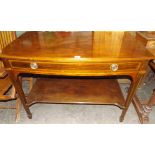 Sheraton Style Single Drawer Serving Table with Under Tier Gillows of Lancaster with Boxwood