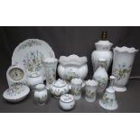 Fifteen Pieces of Aynsley "Wild Tudor" China including table lamp, clock, jardiniere etc