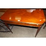 Georgian Mahogany Tea Table with Double Gate Back Legs Standing on Square Tapered Legs 36" wide