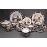 Ford & Sons of Burslem Geisha Pattern Tea Set from the 1890's comprising 2 cake plates, suger &