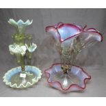 Two Victorian Epergne Table Centre Pieces (some damages)