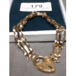 9ct Gold Gate Bracelet with Padlock