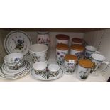 Twenty two Pieces of Portmeirion Botanic Garden Pottery including storage containers, large coffee