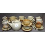 Winchcombe Pottery Coffee and Tea Set comprising eight coffee cups & saucers, eight tea cups &