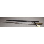 Chassepot Sword Bayonet with Yakatan Blade initialled W M, possibly British Maker William