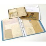 Scrap book containing various letters and notes circa:1875, war record. WWII for John Robert Watts