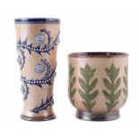 Royal Doulton Archives jardinière and vase, decorated with stylised leaf patterns, limited edition