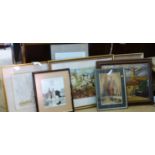 Assortment of various 20th century original artworks to include rural scenes and pencil drawing of