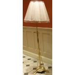 Brass floor standing oil lamp converted to electric. No condition reports for this sale.