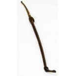 Feltham London Victorian Childs lemon wood long bow with horn string notches. No condition reports