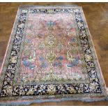 Modern Persian style carpet, Tree of Life, rose. No condition reports for this sale.