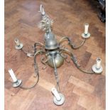 Dutch brass ceiling light fitting. No condition reports for this sale.