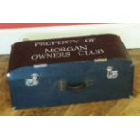 1930's shaped car travel case sign written "Propey of Morgan Owners Club". No condition reports