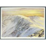 After Neil Barlow, "Coniston Old Man and Dow Crag, from Great How Crags", signed limited edition