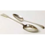 Two large silver serving spoons No condition reports for this sale.