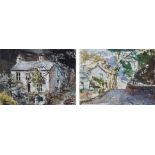 John Thompson (1924-2011), "Cottage" and "Peeping Corner, Delph", both signed, one titled, a pair,