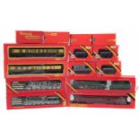 Boxed Horby OO Gauge trains and rolling stock, to include R.150 LNER Loco B12/3 Class, R.857, BR