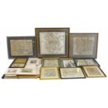 Collection of various maps and engravings to include Lincolnshire by Robert Morden, Staffordshire by