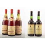 Three bottles of Cote de Brouilly, 1978. Two bottles of Chateau Talbot, Grand Cru Classe, 1974. No